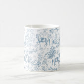 Mug Nom élégant de toile de Jouy florale équestre bleu (Centre)