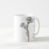 Mug Nom élégant écriture Œillet Fleur de naissance de  (Devant droit)