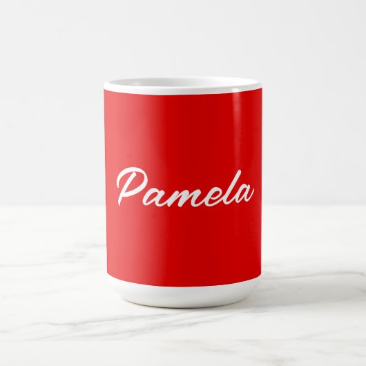 Mug Nom élégant Minimaliste classique rouge chaud (Centre)