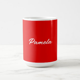 Mug Nom élégant Minimaliste classique rouge chaud