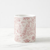 Mug Nom élégant rose beige Toile de Jouy florale équit (Centre)
