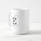 Mug Nom élégant unique et typographie monographie (Devant gauche)