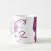 Mug Nom Emma personnalisable joli rose rose floral fun (Devant gauche)