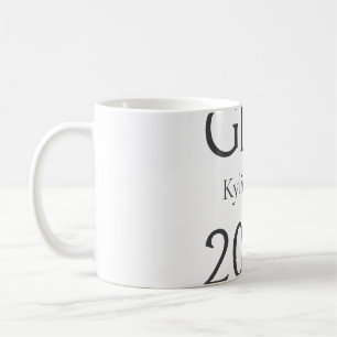 Mug Nom en lettre grasse diplômé année de remise des d