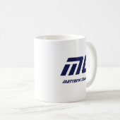 Mug Nom en monogramme bleu moderne gras simple pour ho (Devant droit)
