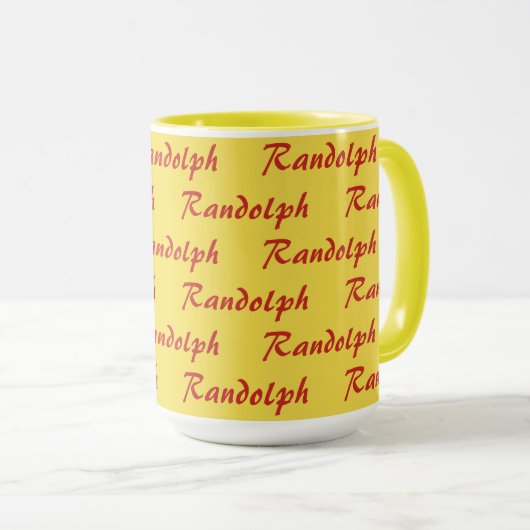 Mug - Nom en mosaïque dans le script (Devant droit)