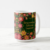 Mug Nom et devis de l'enseignant floral personnalisé (Devant droit)
