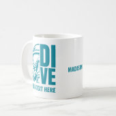 Mug Nom et emplacement personnalisés Plongée sous-mari (Devant gauche)