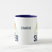 Mug Nom et emplacement personnalisés Sauts surfeurs (Centre)