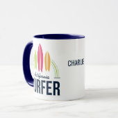 Mug Nom et emplacement personnalisés Sauts surfeurs (Devant gauche)