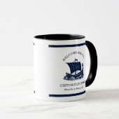 Mug Nom et logo du bateau Nautique moderne (Devant droit)