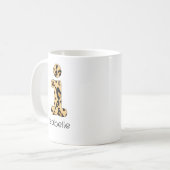 Mug Nom et minuscule de l'Empreinte de léopard initial (Devant gauche)