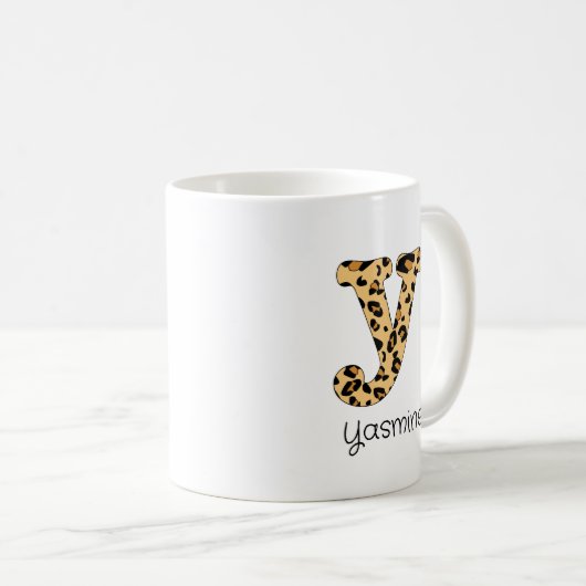 Mug Nom et minuscule initial de l'Empreinte de léopard (Devant droit)