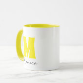 Mug Nom et monogramme personnalisés du script (Devant gauche)