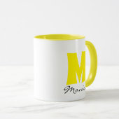 Mug Nom et monogramme personnalisés du script (Devant droit)