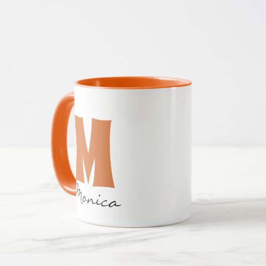 Mug Nom et monogramme personnalisés du script (Devant gauche)
