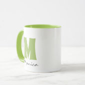Mug Nom et monogramme personnalisés du script (Devant gauche)