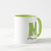 Mug Nom et monogramme personnalisés du script (Devant droit)
