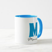 Mug Nom et monogramme personnalisés du script (Devant droit)
