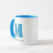 Mug Nom et monogramme personnalisés du script (Devant gauche)