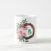 Mug Nom et nombre initial ou numérique, Poinsettia ros (Centre)