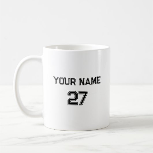 Mug Nom et numéro du sport Personnalisé (Gauche)