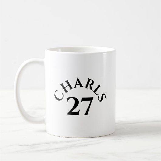 Mug Nom et numéro personnalisés (Gauche)