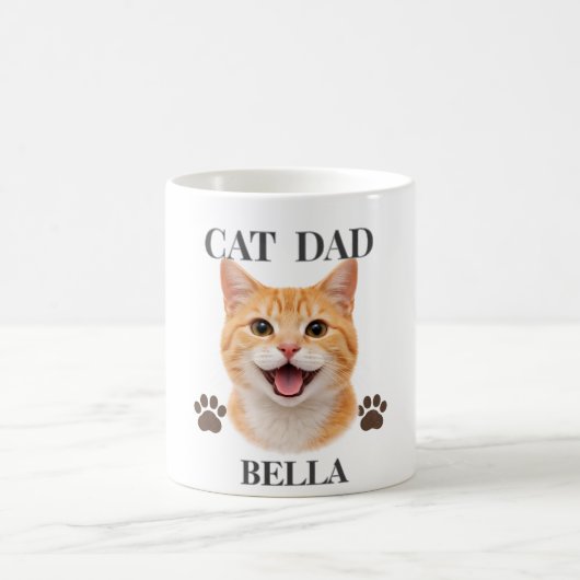 Mug Nom et photo de chat de typographie moderne simple (Centre)
