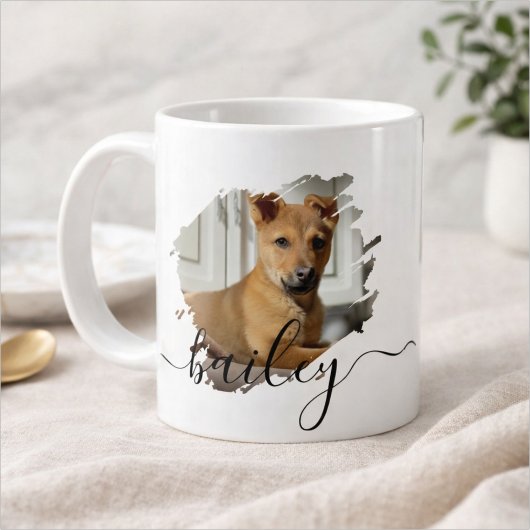 Mug Nom et photo de typographie moderne simple et cool