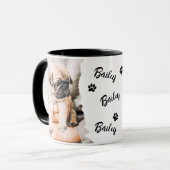 Mug Nom et photo de typographie simple moderne cool po (Devant gauche)