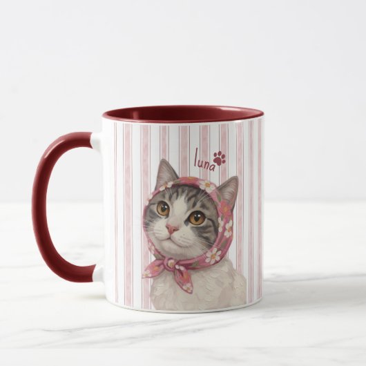 Mug Nom et photo modernes simples de l'animal de compa (Gauche)