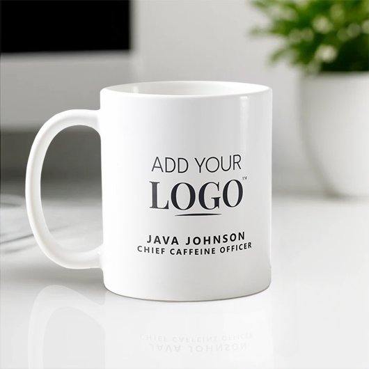 Mug Nom et poste de l'employé personnalisé Logo de l'e