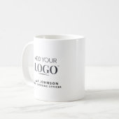 Mug Nom et poste de l'employé personnalisé Logo de l'e (Devant gauche)
