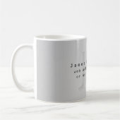 Mug Nom et slogan éditable moderne | Dégradé gris (Gauche)