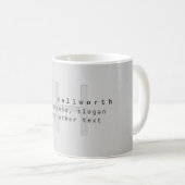 Mug Nom et Slogan modifiable moderne | Gradient gris (Devant droit)