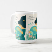 Mug Nom et texte personnalisés Planète Terre Mère (Devant gauche)