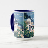 Mug Nom et texte personnalisés Santorin Grèce (Devant gauche)
