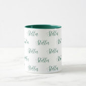 Mug Nom extensible en blanc intégral vert (Centre)