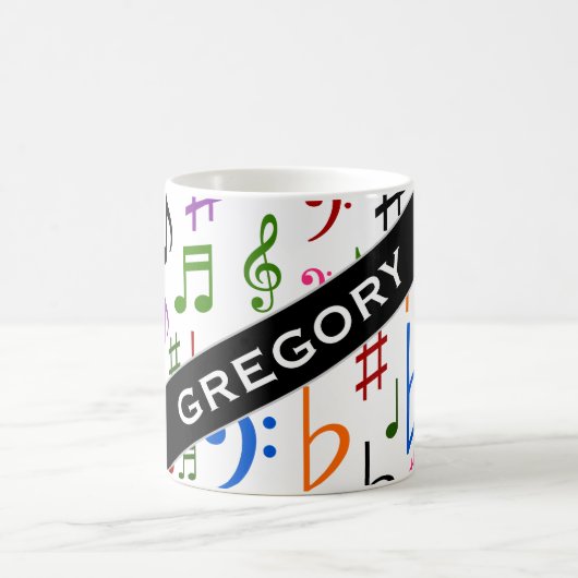 Mug Nom fait sur commande ; Beaucoup de notes et de (Centre)