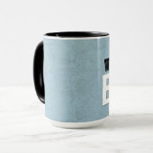 Mug Nom fait sur commande bleu V11 du meilleur PATRON (Devant gauche)