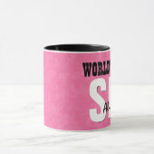 Mug Nom fait sur commande grunge V20 du meilleur rose (Centre)