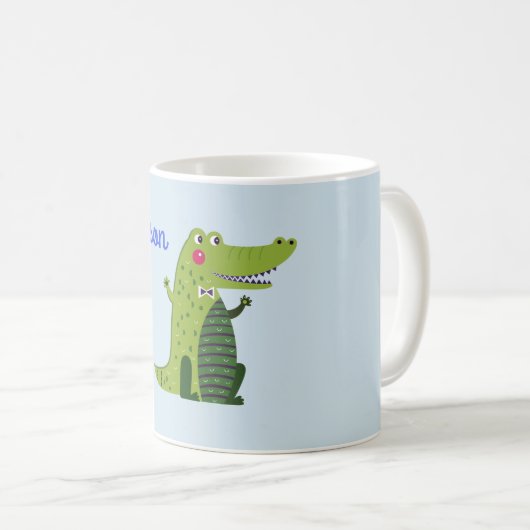 Mug Nom fait sur commande mignon d'alligator (Devant droit)