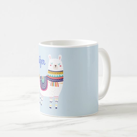 Mug Nom fait sur commande mignon de lama (Devant droit)