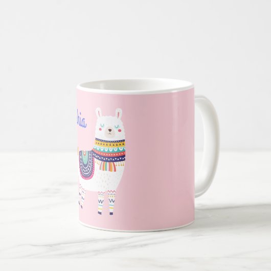 Mug Nom fait sur commande mignon de lama (Devant droit)