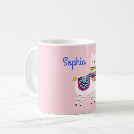 Mug Nom fait sur commande mignon de lama (Devant gauche)