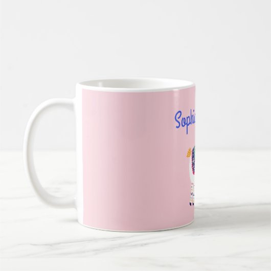 Mug Nom fait sur commande mignon de lama (Gauche)