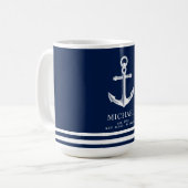 Mug Nom fait sur commande orienté nautique de l'Ancre (Devant gauche)