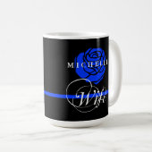 Mug Nom fait sur commande rose mince de Blue Line (Devant droit)