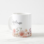 Mug Nom floral aquarelle Rose Poussiéreuse (Devant gauche)