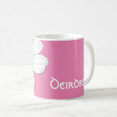 Mug Nom floral personnalisé rose (Devant droit)